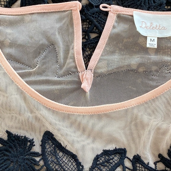 {Anthro} Deletta 'Garden Guise' Black Floral Lace - Picture 5 of 12